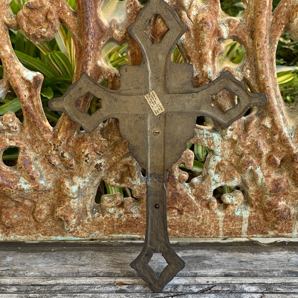 Antique Brass Crucifix Wall Decor - Picture 6 of 10